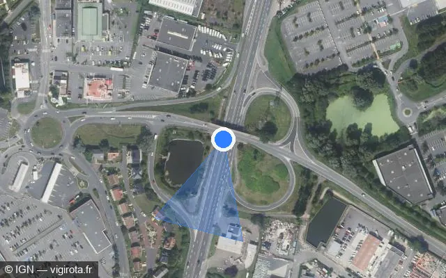 Vue satellite de l'emplacement du radar fixe à Ballainvilliers