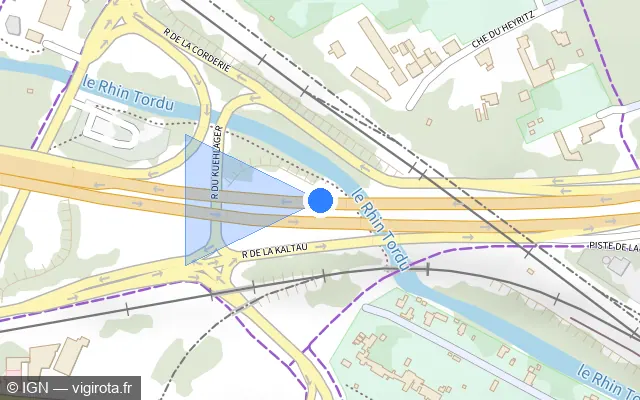 Vue plan de l'emplacement du radar fixe à Strasbourg