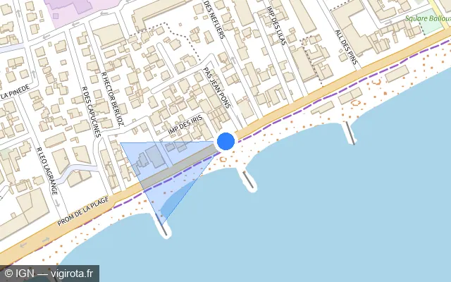 Vue plan de l'emplacement du radar fixe à Cagnes-sur-Mer