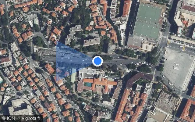 Vue satellite de l'emplacement du radar fixe à Nice