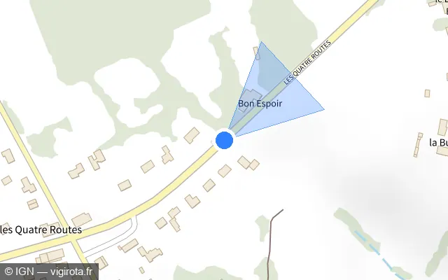 Vue plan de l'emplacement du radar fixe à Monterfil