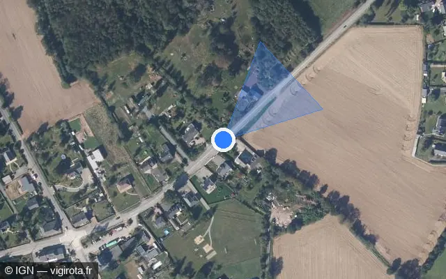 Vue satellite de l'emplacement du radar fixe à Monterfil