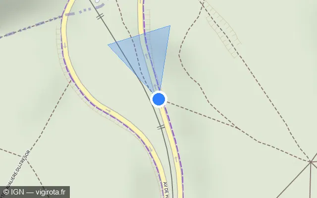Vue plan de l'emplacement du radar fixe à Viroflay