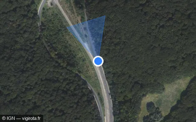 Vue satellite de l'emplacement du radar fixe à Viroflay