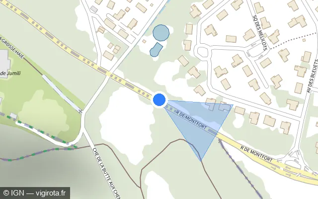 Vue plan de l'emplacement du radar fixe à Maurepas