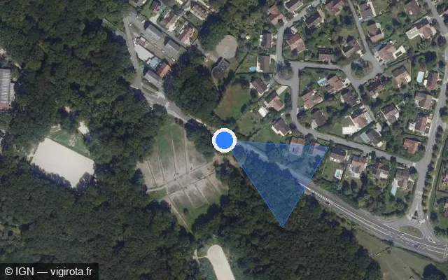 Vue satellite de l'emplacement du radar fixe à Maurepas