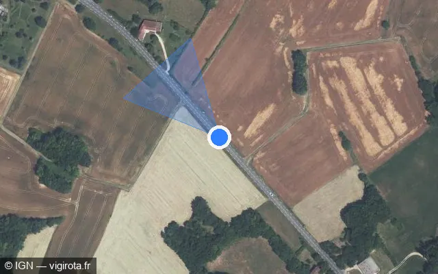 Vue satellite de l'emplacement du radar fixe à Livers-Cazelles