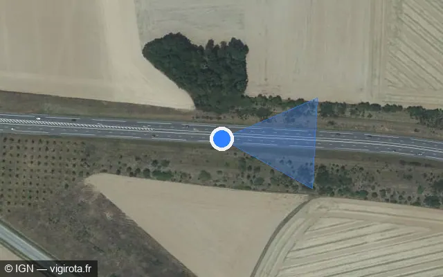 Vue satellite de l'emplacement du radar fixe à Parville