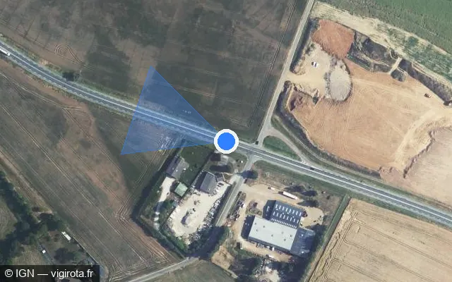 Vue satellite de l'emplacement du radar fixe à Saint-Luperce