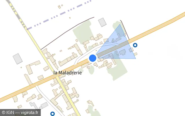 Vue plan de l'emplacement du radar fixe à Orgères-en-Beauce