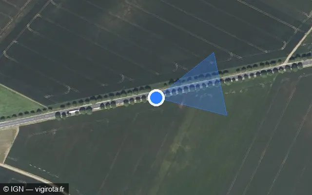 Vue satellite de l'emplacement du radar fixe à Cormainville