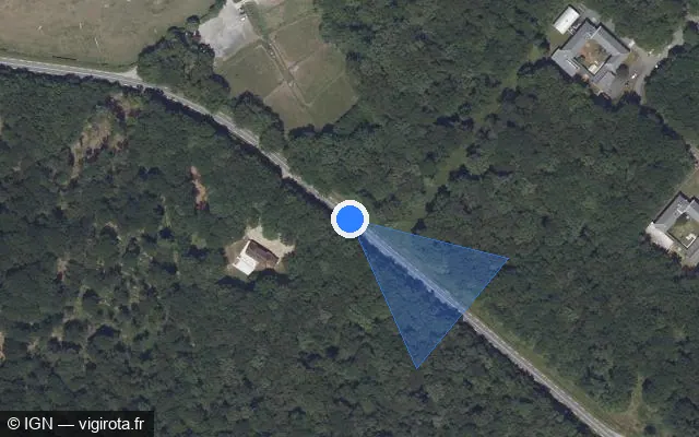 Vue satellite de l'emplacement du radar fixe à Châteauroux