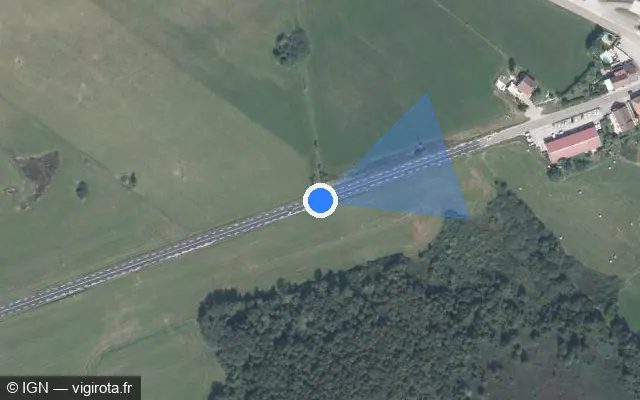 Vue satellite de l'emplacement du radar fixe à Censeau