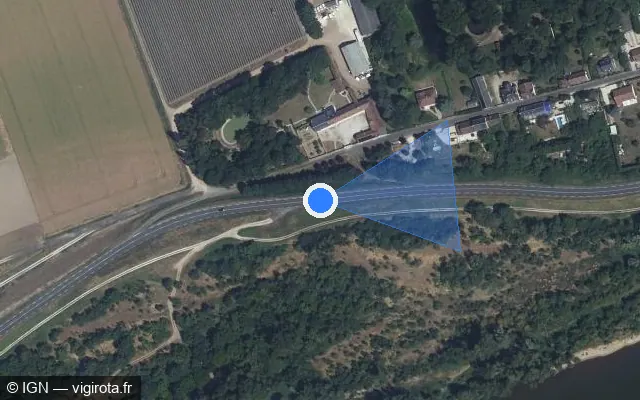 Vue satellite de l'emplacement du radar fixe à Monteaux