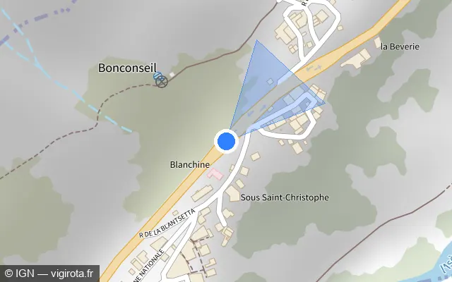 Vue plan de l'emplacement du radar fixe à Landry