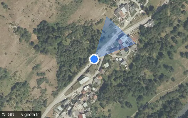 Vue satellite de l'emplacement du radar fixe à Landry