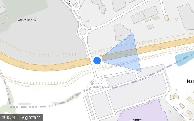 Vue plan de l'emplacement du radar fixe à Anthy-sur-Léman
