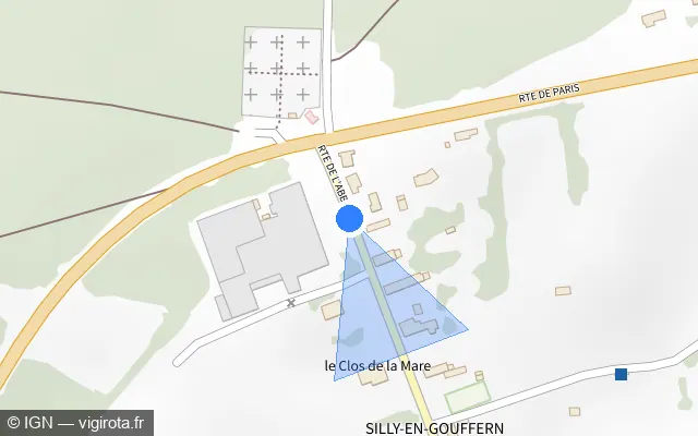 Vue plan de l'emplacement du radar fixe à Sai