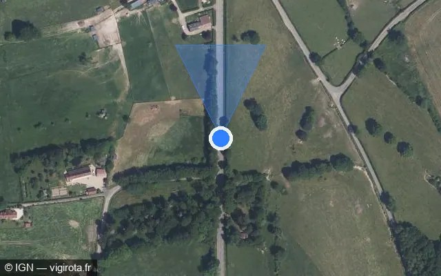 Vue satellite de l'emplacement du radar fixe à Saint-Martin-des-Pézerits