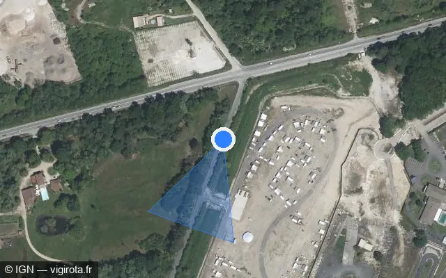 Vue satellite de l'emplacement du radar fixe à Mérignac