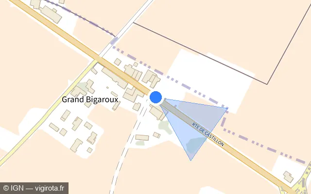 Vue plan de l'emplacement du radar fixe à Saint-Émilion