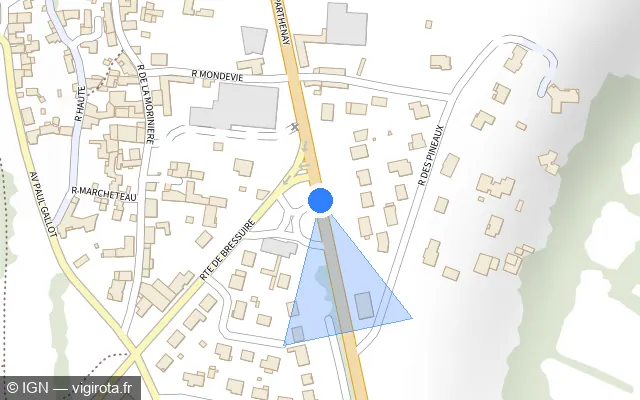 Vue plan de l'emplacement du radar fixe à Saint-Jean-de-Thouars