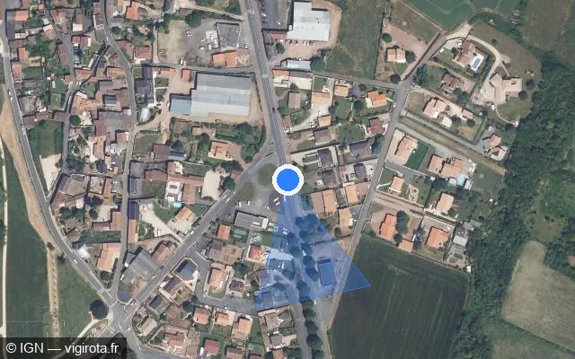 Vue satellite de l'emplacement du radar fixe à Saint-Jean-de-Thouars