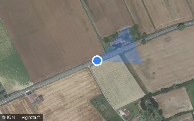Vue satellite de l'emplacement du radar fixe à Lizac