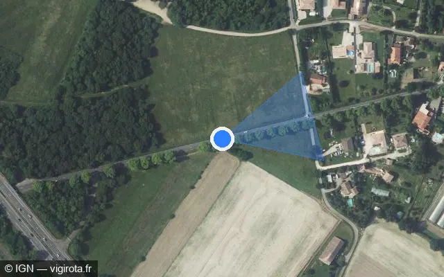 Vue satellite de l'emplacement du radar fixe à Saint-Porquier