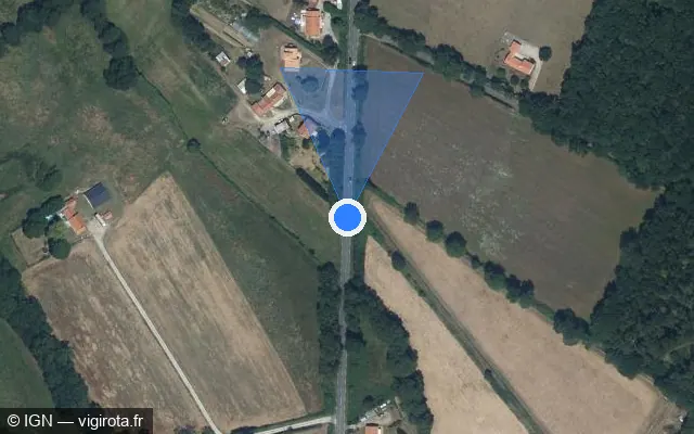 Vue satellite de l'emplacement du radar fixe à Soullans