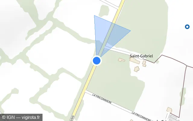 Vue plan de l'emplacement du radar fixe à Vairé