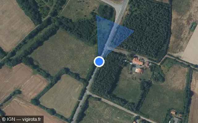 Vue satellite de l'emplacement du radar fixe à Vairé