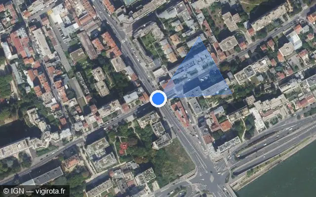 Vue satellite de l'emplacement du radar fixe à Courbevoie