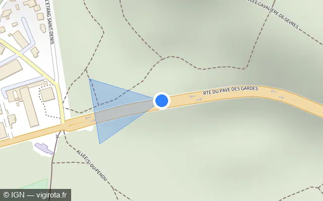 Vue plan de l'emplacement du radar fixe à Chaville