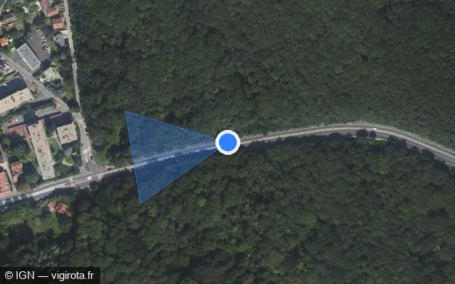 Vue satellite de l'emplacement du radar fixe à Chaville