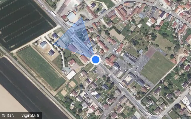 Vue satellite de l'emplacement du radar fixe à Gellainville