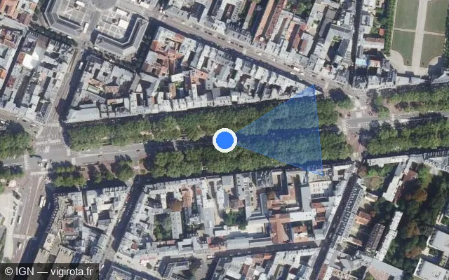 Vue satellite de l'emplacement du radar fixe à Versailles