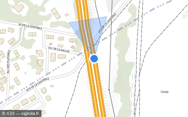 Vue plan de l'emplacement du radar fixe à Mondelange
