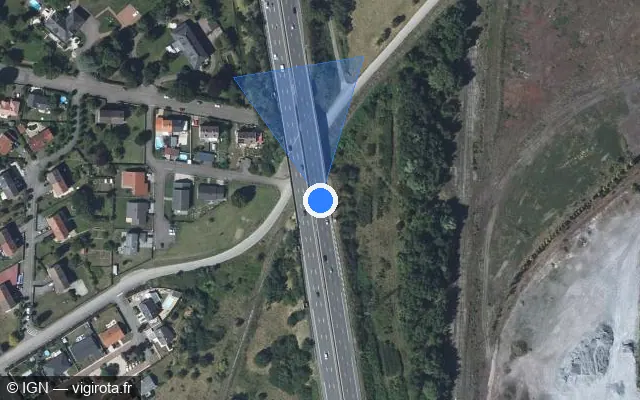 Vue satellite de l'emplacement du radar fixe à Mondelange