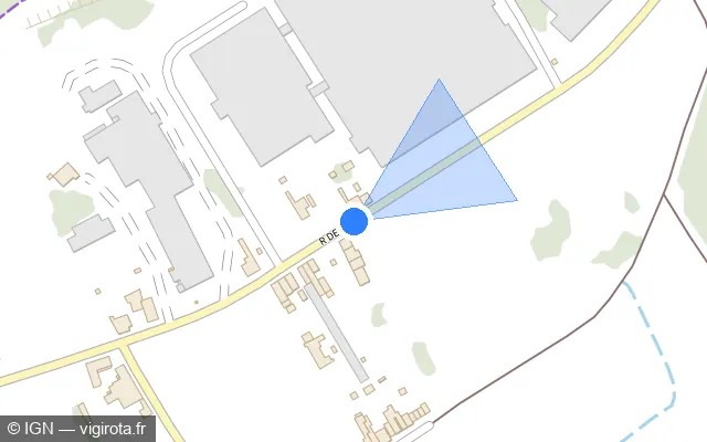 Vue plan de l'emplacement du radar fixe à Halluin