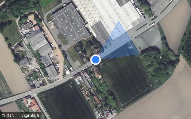 Vue satellite de l'emplacement du radar fixe à Halluin