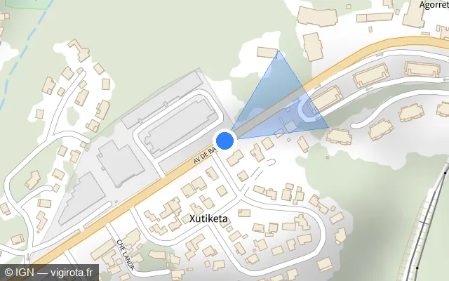 Vue plan de l'emplacement du radar fixe à Bidart