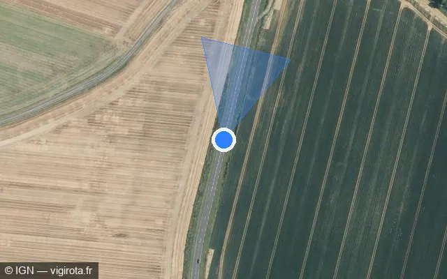 Vue satellite de l'emplacement du radar fixe à Éterpigny