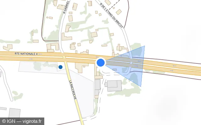 Vue plan de l'emplacement du radar fixe à La Noue