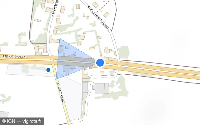 Vue plan de l'emplacement du radar fixe à La Noue