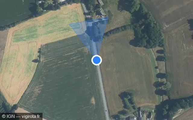 Vue satellite de l'emplacement du radar fixe à Landéhen