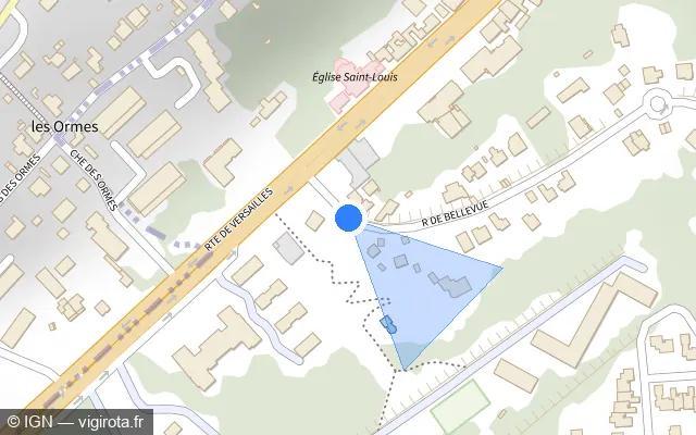 Vue plan de l'emplacement du radar fixe à Le Port-Marly