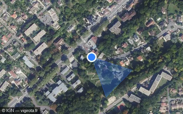 Vue satellite de l'emplacement du radar fixe à Le Port-Marly