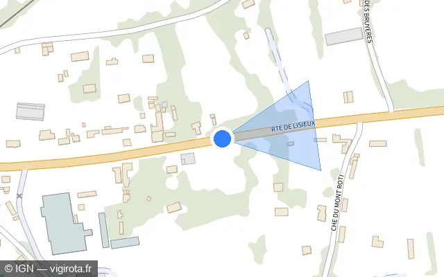 Vue plan de l'emplacement du radar fixe à L'Hôtellerie