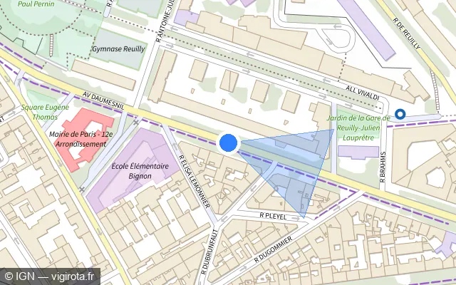 Vue plan de l'emplacement du radar fixe à Saint-Mandé